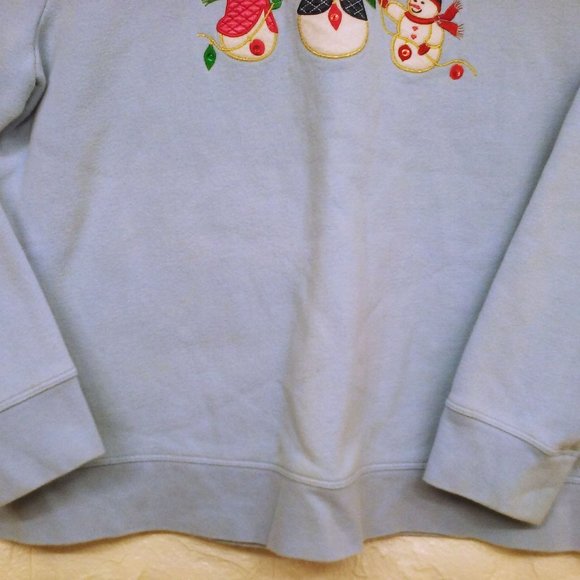 Lot of 2 Vintage Grandma Sweatshirt Novelty Sweater -L Double Collar Floral Blue - Picture 6 of 11